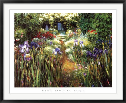Framed Art Secluded Garden by Greg Singley | 31 x 40