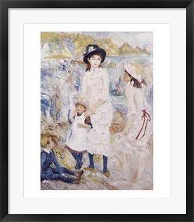 Framed Art Children on the Seashore by Pierre-Auguste Renoir | 28 x 22
