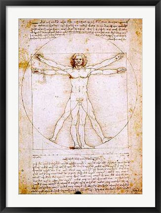 Framed Art Universal Man by Leonardo da Vinci | 31 1/2 x 23 5/8