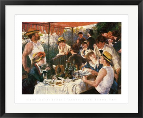 Framed Art Luncheon at a Boating Party by Pierre-Auguste Renoir