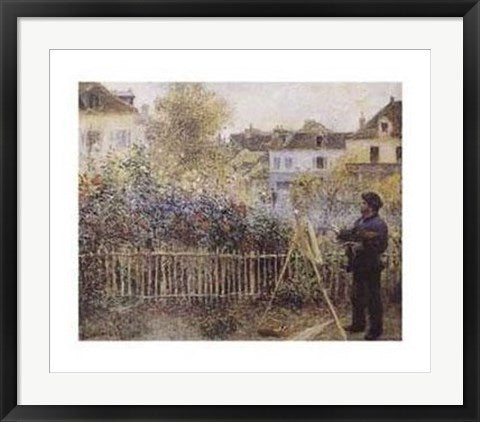 Framed Art Monet Painting in the Garden by Pierre-Auguste Renoir