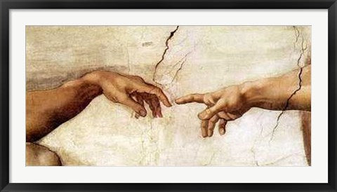 Framed Art The Creation of Adam (Detail) by Michelangelo Buonarroti
