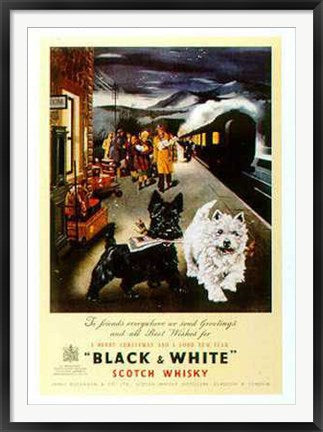 Framed Art Black & White Scotch Whisky (Scottie) 51 1/4 x 35 1/2 Art...