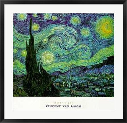 Framed Art Starry Night by Vincent van Gogh | 22 x 28