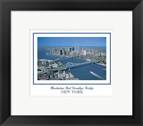 Framed Art Manhattan and Brooklyn Bridge 8 x 10