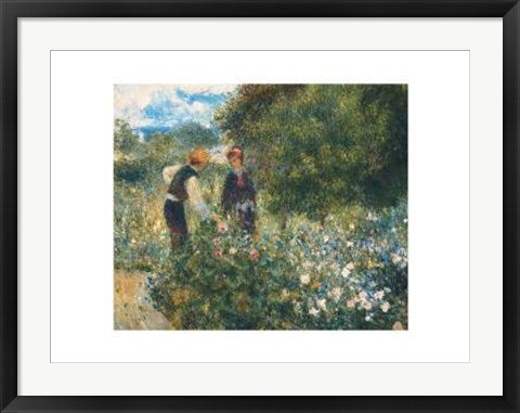 Framed Art Picking Flowers by Pierre-Auguste Renoir | 24 x 30