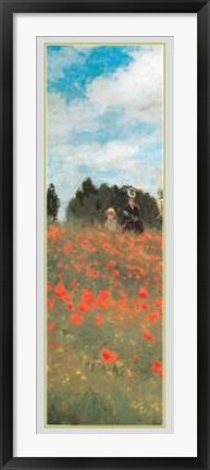Framed Art Field of Poppies (Detail) by Claude Monet | 39 3/8 x 13 3/4