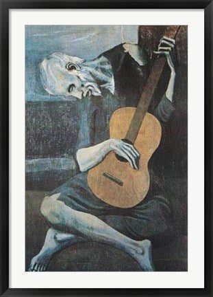 Framed Art Old Guitarist by Pablo Picasso | 36 x 24