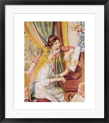 Framed Art Two Girls at the Piano by Pierre-Auguste Renoir | 28 x 22