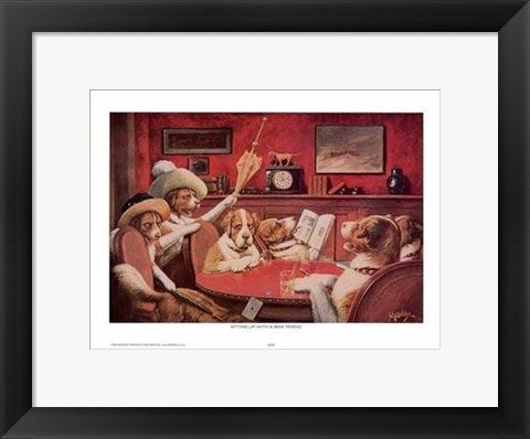 Framed Art Sitting Up with a Sick Friend by C.M. Coolidge | 12 x 16