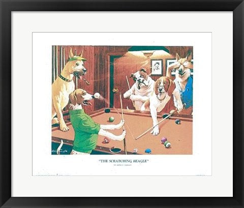 Framed Art The Scratching Beagle by Arthur Sarnoff | 16 x 20