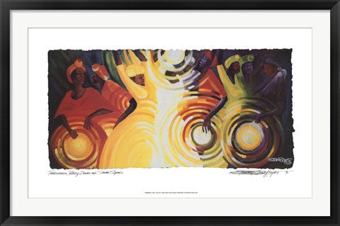 Framed Art Tambourines, Talking Drums & Smoke Signals by Bernard Hoyes
