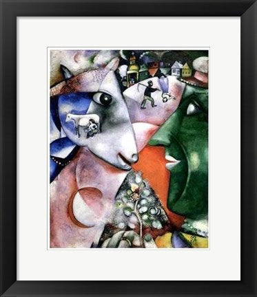 Framed Art I and the Village by Marc Chagall | 16 x 12 1/2