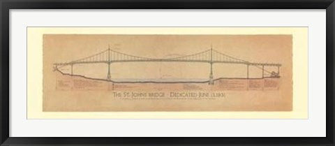 Framed Art St. Johns Bridge by Craig Holmes | 13 x 38