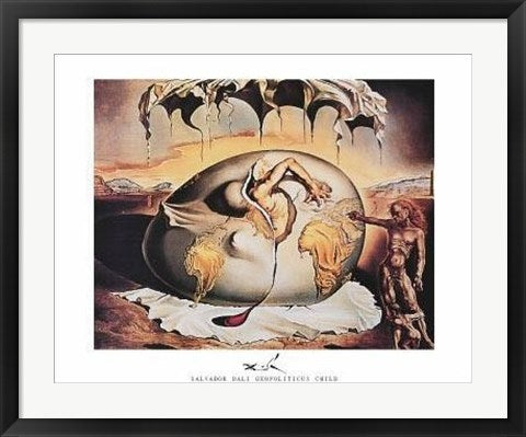 Framed Art Geopoliticus Child by Salvador Dali | 22 x 28