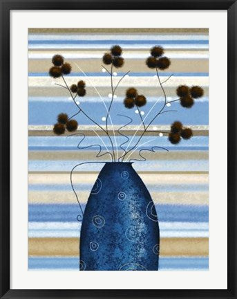 Framed Art Study of Mimosa in Blue by Jo Parry | 31 1/2 x 23 1/2