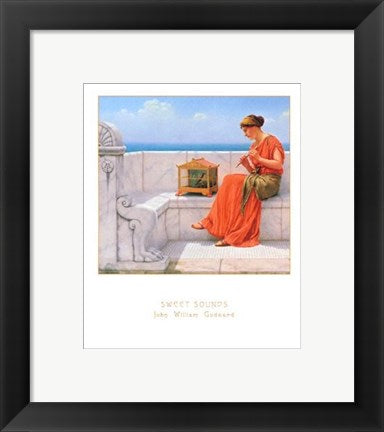 Framed Art Sweet Sounds by John William Godward | 11 3/4 x 9 1/2