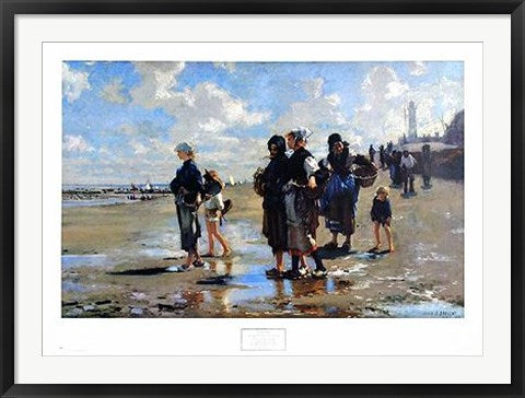 Framed Art Oyster Gatherers at Cancale by John Singer Sargent | 27 1/4 x 38 Ar...