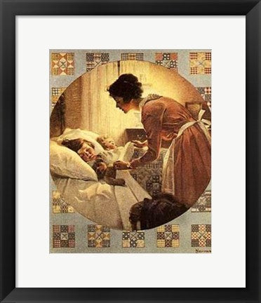 Framed Art Mother's Little Angel by Norman Rockwell | 15 x 12