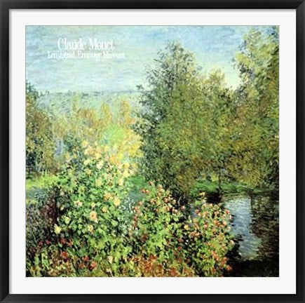 Framed Art Landscape with Roses & Pond by Claude Monet | 35 1/2 x 35 1/2 Art P...