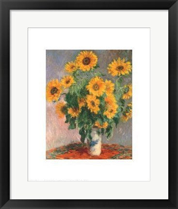 Framed Art Sunflowers by Claude Monet | 20 x 16