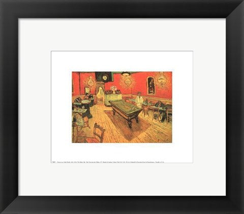 Framed Art The Night Cafe with Pool Table by Vincent van Gogh | 8 x 10