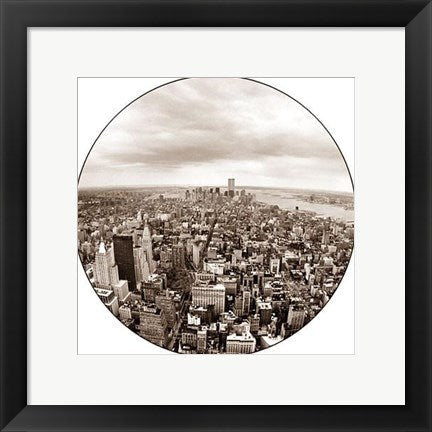 Framed Art New York Panorama (Round) by Igor Maloratsky | 19 x 13