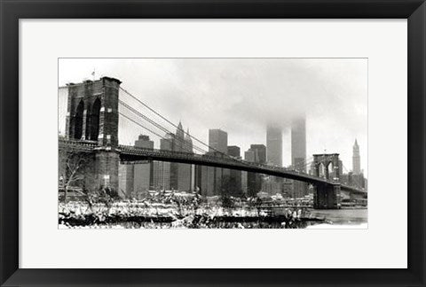 Framed Art Brooklyn Bridge in Snow by Igor Maloratsky | 13 x 19