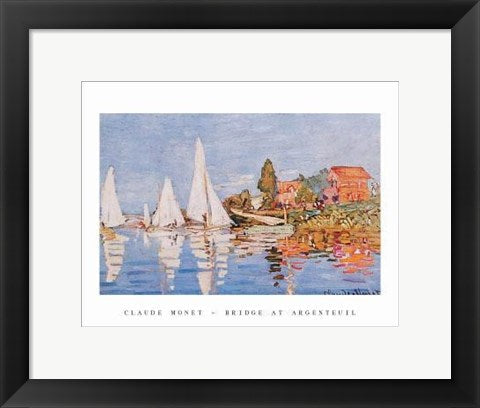 Framed Art Boats at Argenteuil by Claude Monet | 11 x 14