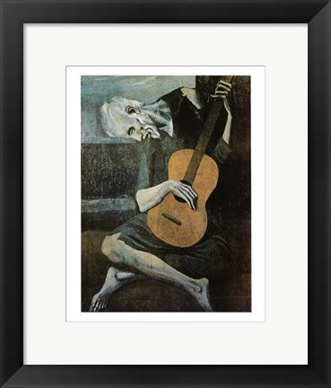 Framed Art The Old Guitarist by Pablo Picasso | 14 x 11