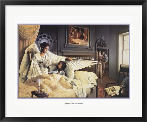 Framed Art Angel of Hope and Healing by Edward Clay Wright | 22 x 28