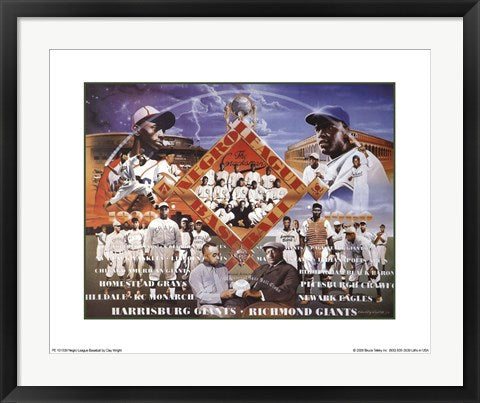 Framed Art Negro League Baseball by Edward Clay Wright | 22 x 28