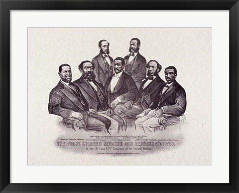 Framed Art First Colored Senators and Representatives by Nathaniel Currier & J...