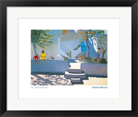 Framed Art Yellow Dress-Kos by Andrew Macara | 15 3/4 x 19 3/4