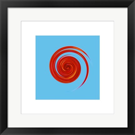 Framed Art Whirl #3 (Red on Sky Blue) by Michael Banks | 15 3/4 x 15 3/4 Art P...