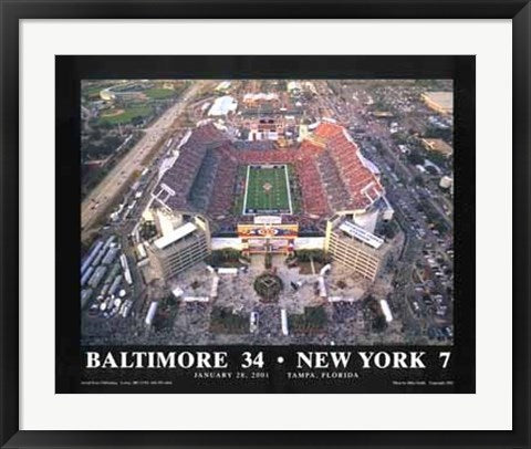 Framed Art Baltimore 34, New York 7 - Super Bowl XXXV, Tampa, Florida by Mike ...
