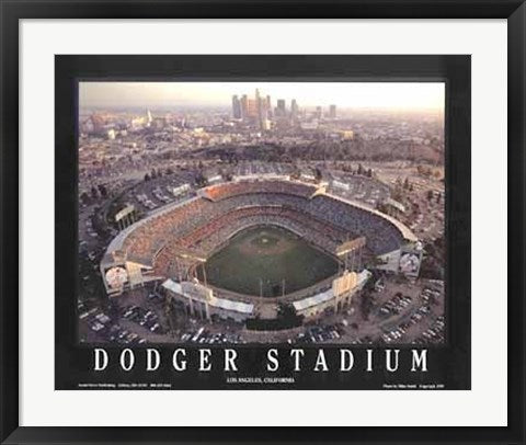 Framed Art Dodger Stadium - Los Angeles, California by Mike Smith