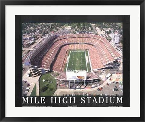 Framed Art Mile High Stadium - Denver, Colorado by Mike Smith | 22 x 28