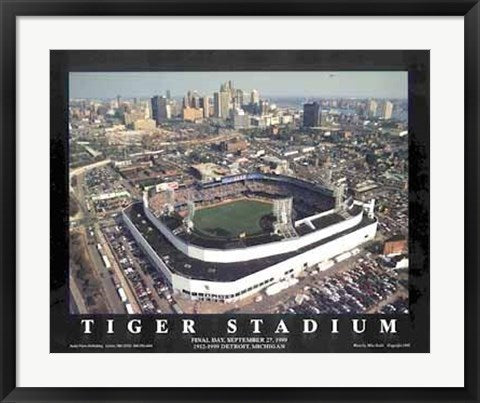 Framed Art Tiger Stadium - Detroit, Michigan by Mike Smith | 22 x 28