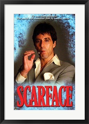 Framed Art Scarface, Tony Montana 20 x 16