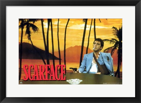Framed Art Scarface, Sunset 16 x 20