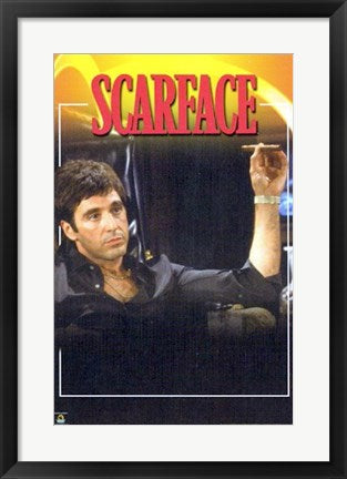 Framed Art Scarface, In Chair 20 x 16
