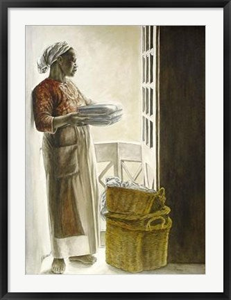 Framed Art Lady by the Window by Consuelo Gamboa | 34 x 26