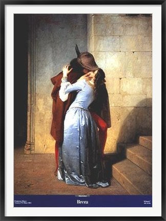 Framed Art Il Bacio by Francesco Hayez | 37 1/2 x 27 1/2