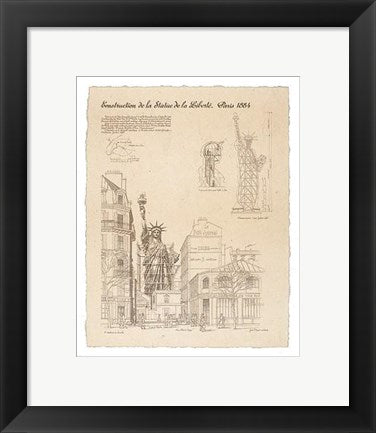 Framed Art Statue of Liberty, Paris by Yves Poinsot | 13 1/2 x 10 1/2