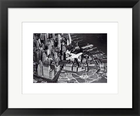 Framed Art Speed Plane Over NYC by New York Collection | 11 7/8 x 15 3/4 Art P...