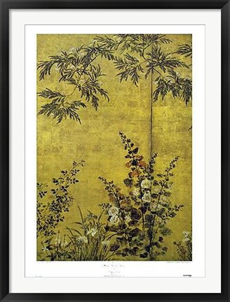 Framed Art Mimosa Trees and Flowers by Kitagawa Sosetsu | 36 x 26