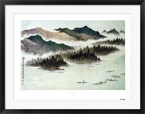 Framed Art Mystical Mountain by Linchia Li | 23 x 31