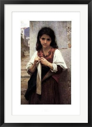 Framed Art Tricoteuse by William-Adolphe Bouguereau | 31 x 21