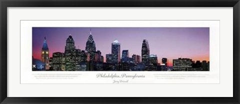 Framed Art Philadelphia, Pennsylvania - City View by Jerry Driendl